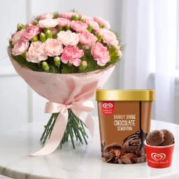 Charming Pink Carnations with Chocolate Ice-Cream from Kwality Walls 1