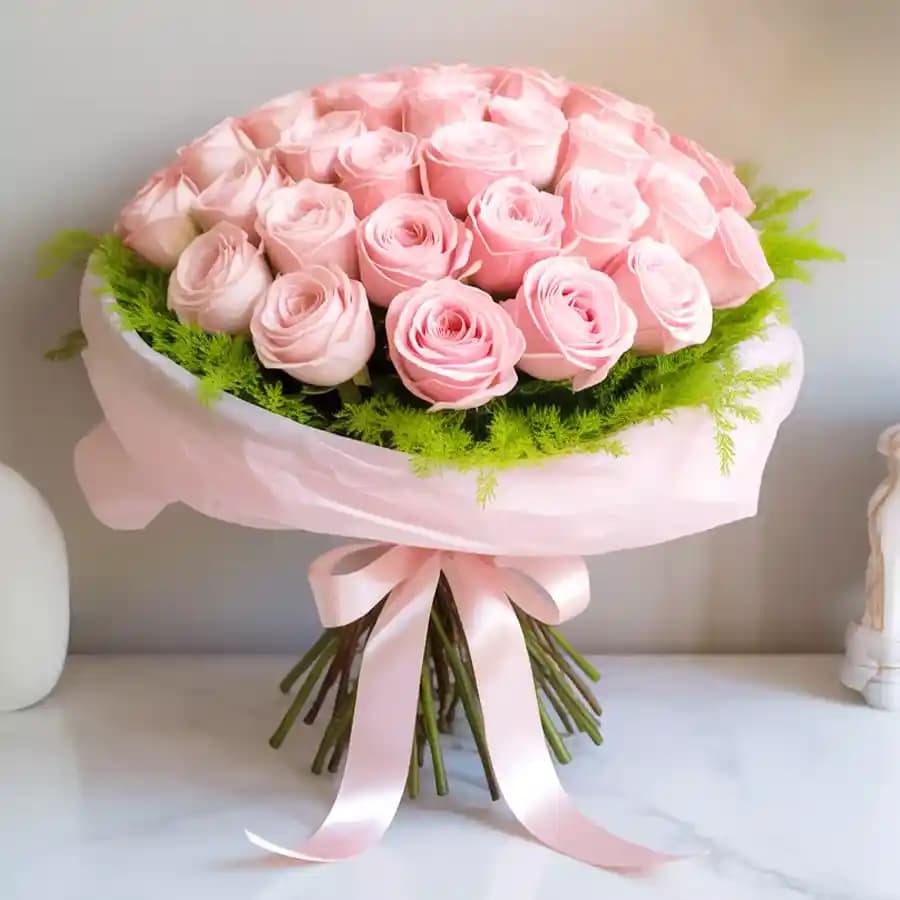 Bouquet of Blushing Pink Roses