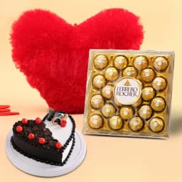 Hearty Cake N Cushion with Ferrero Rocher 1