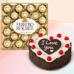Delightful Love You Black Forest Cake N Ferrero Rocher Treat 1