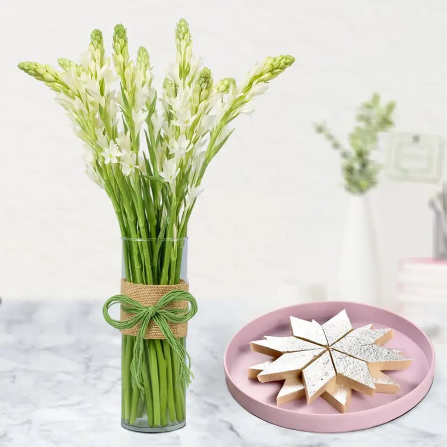 Gourmet Kaju Katli with Floral Elegance