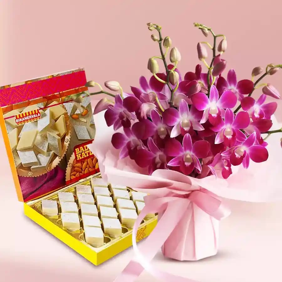 Gourmet Badam Katli with Orchid Bliss