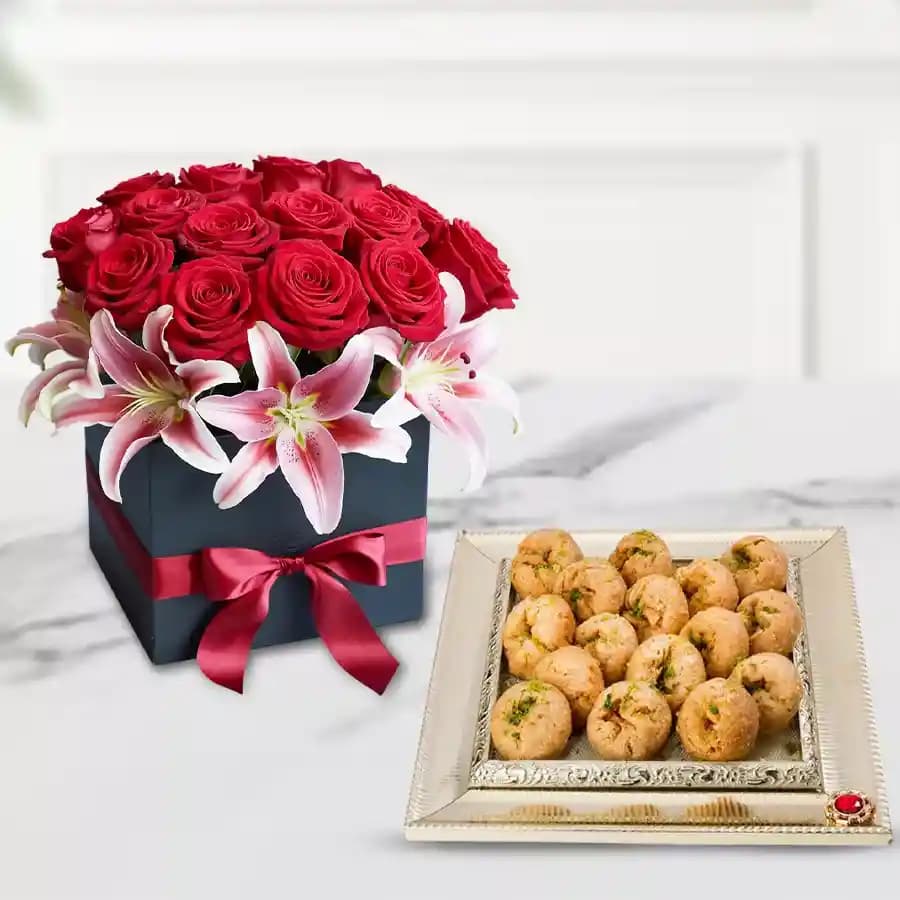 Sweet Harmony: Bikanervalas Balushahi with Elegant Blooms