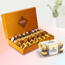 Golden Star Mix Mithai from Bikanerwala with Ferrero Rocher 1