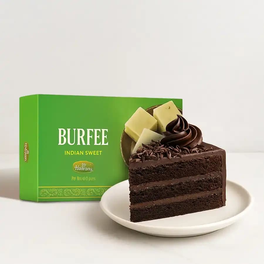 Malai Barfi with Chocolate Pastry