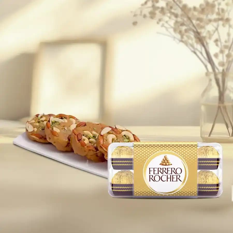 Bikanervala Halwa Sohan with Ferrero Rocher