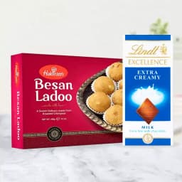Besan Ladoo with Lindt Excellence Chocolate Bar 1