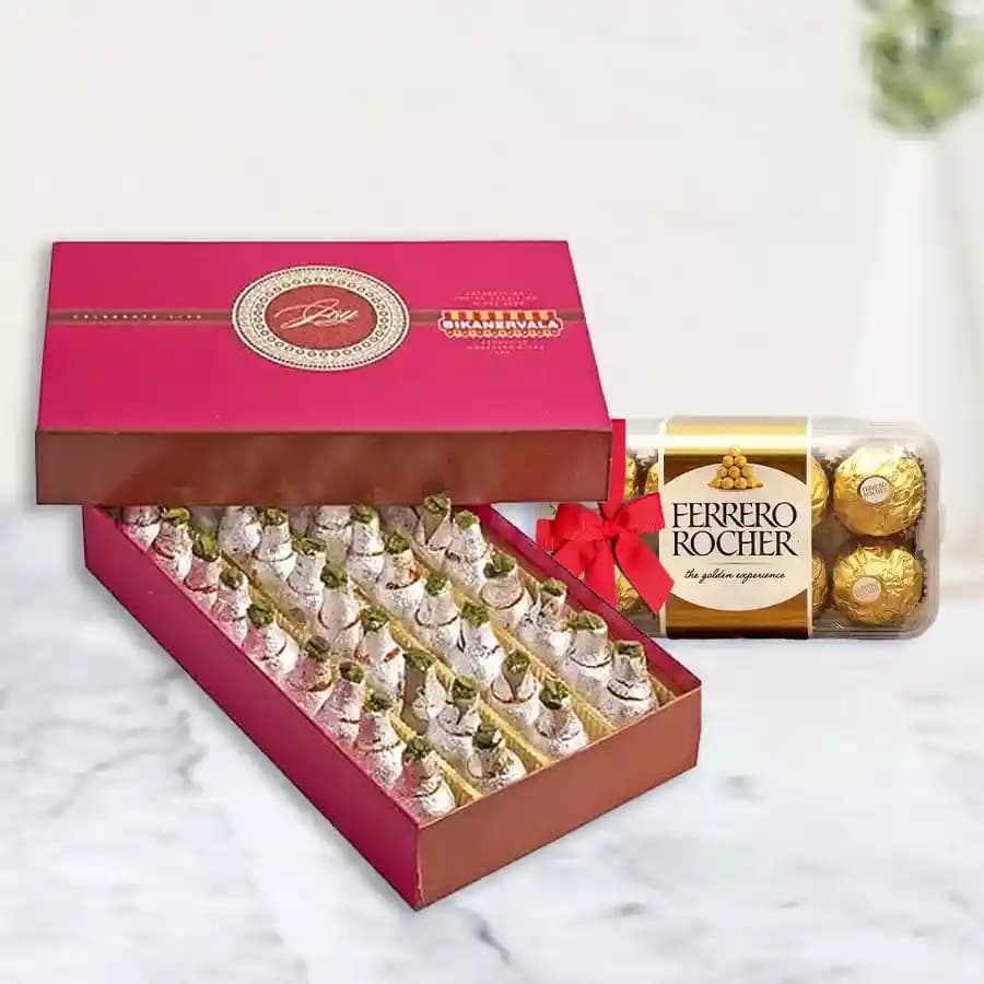 Bikanervala Kaju Kalash with Ferrero Rocher