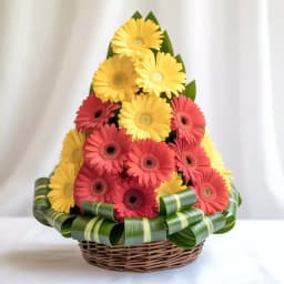 Mixed Color Roses in a Vase 1