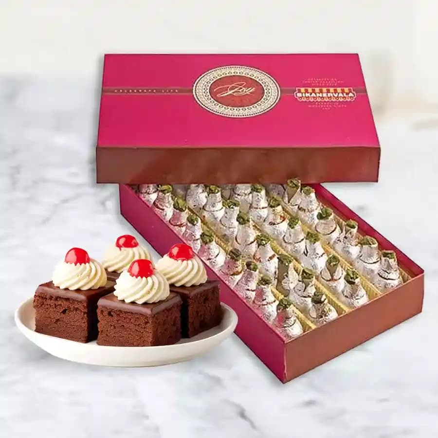 Bikanervala Kaju Kalashsh with Chocolate Pastry