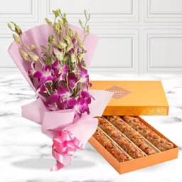 Bikanervala Pinni Special with Orchid Bouquet 1
