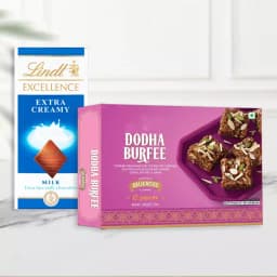 Dhoda Burfi with Lindt Excellence Chocolate Bar 1