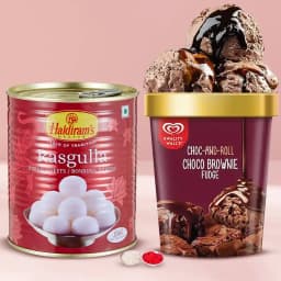 Tasty Haldiram Gulabjamun with Kwality Walls Chocolate Fudge Ice Cream 1