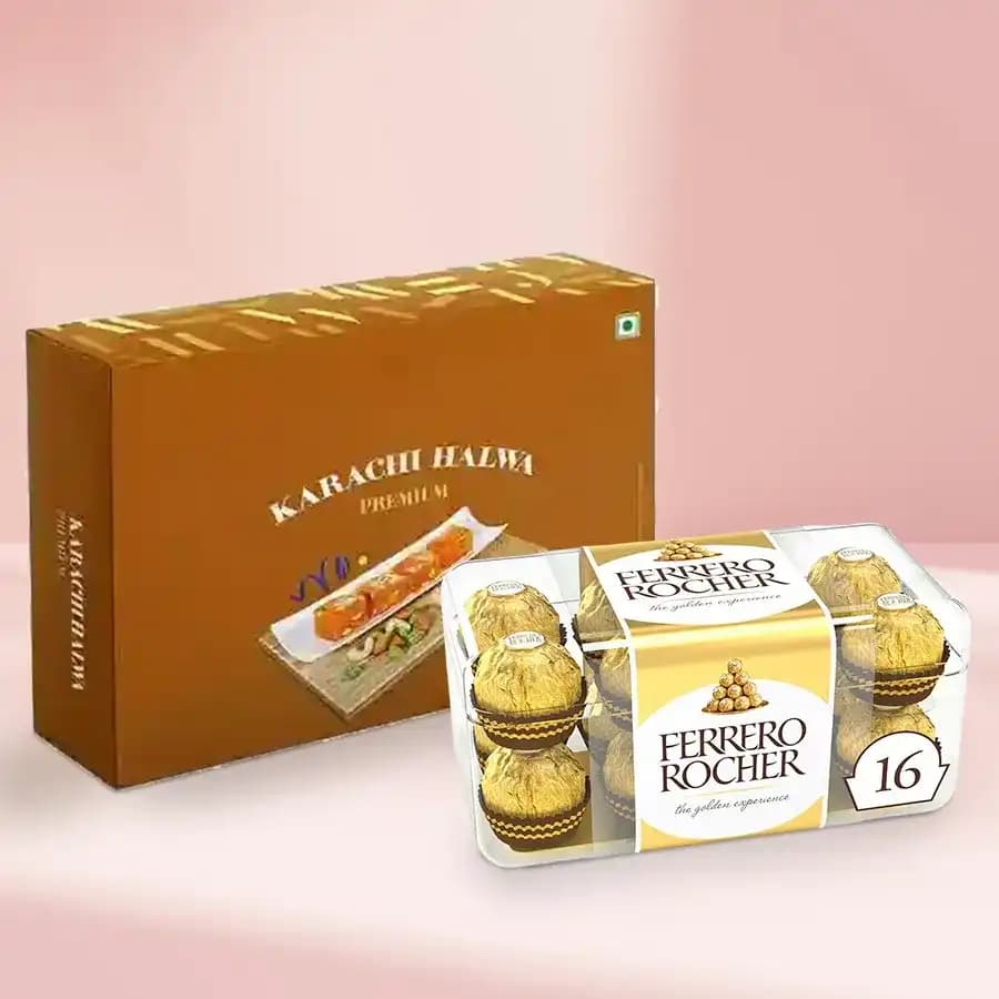 Karachi Halwa with Ferrero Rocher Chocolate