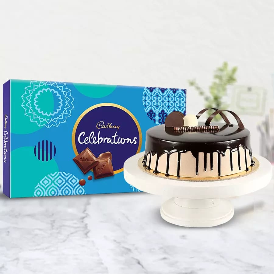 Chocolate Cake with Cadbury Celebration Chocolate Box