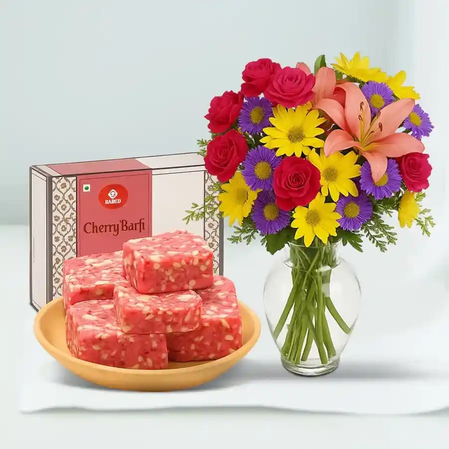 Sweet Cherry Delight with Floral Elegance