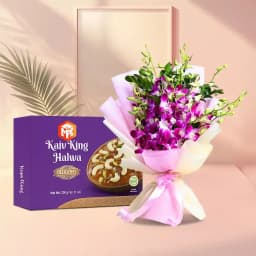 Elegant Orchid Delight with Kaju King Treat 1