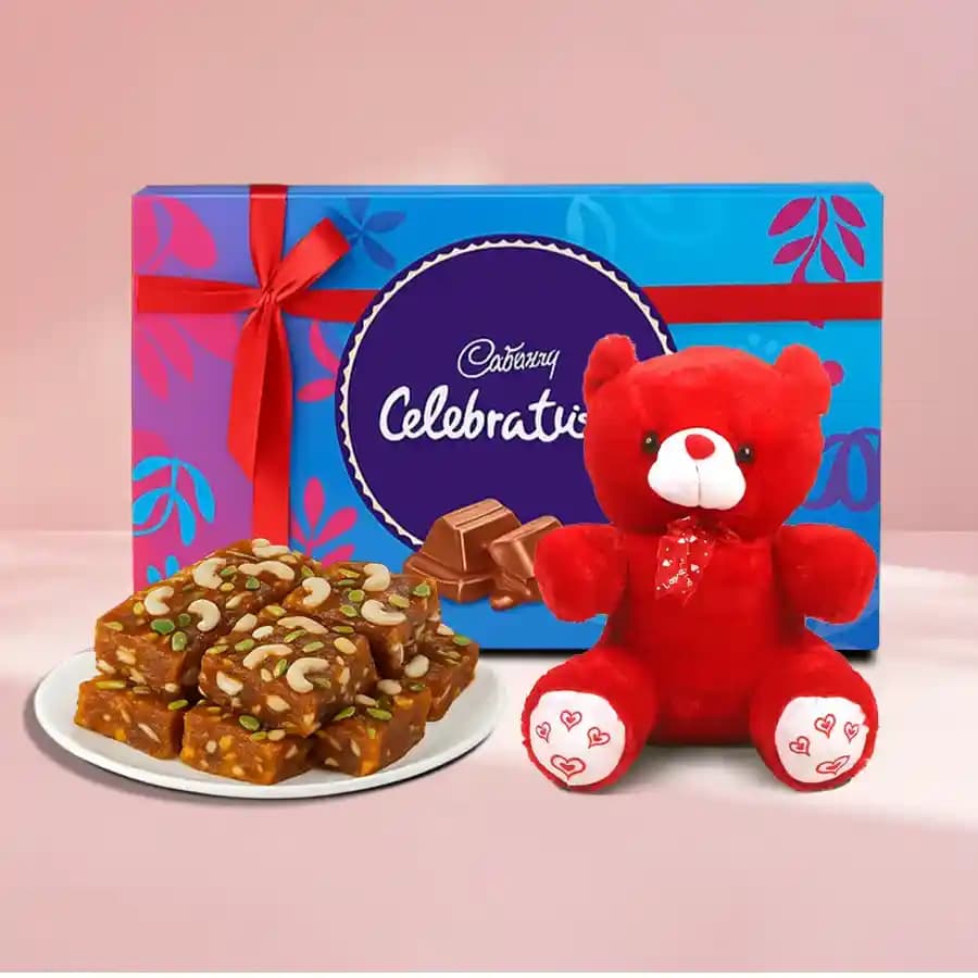 Kaju King Delight with Cuddly Teddy & Sweet Chocolate
