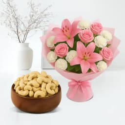 Kaju King from Shree Mithai with Flowers Bouquet 1