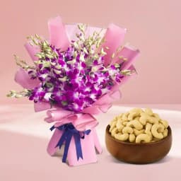 Kaju King from Shree Mithai with Orchid Bouquet 1