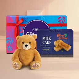 Milk Cake from Shree Mithai with Teddy N Cadbury Celebration 1