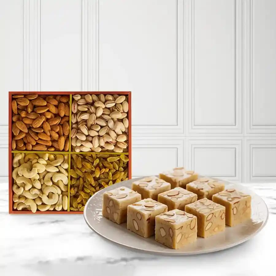 Royal Almond Treat from Shree Mithai with Mixed Dry Fruits