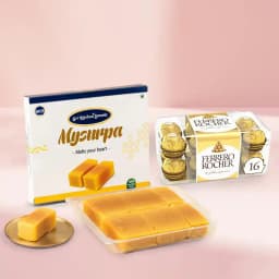 Mysurpa from Sri Krishna Sweets with Ferrero Rocher 1