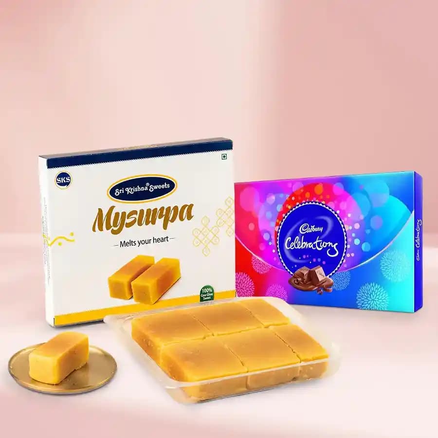 Mysurpa from Sri Krishna Sweets with Cadbury Celebration