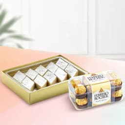 Badam Kathli from Sri Krishna Sweets with Ferrero Rocher 1