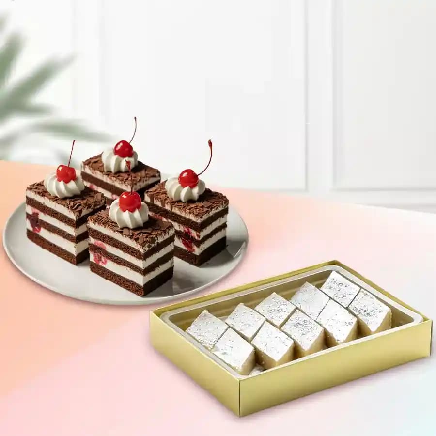 Badam Kathli from Sri Krishna Sweets with Chocolate Pastry