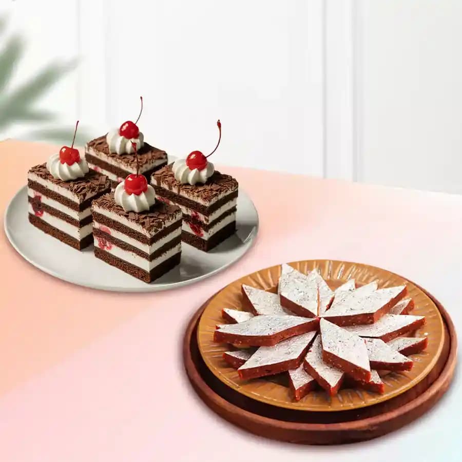 Fig Kathli from Sri Krishna Sweets with Chocolate Pastry