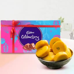 Kesar Peda from Sri Krishna Sweets with Cadbury Celebration 1