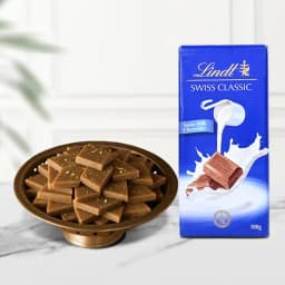 Palmsugar Kaju Kathily from Adyar Ananda Bhawan with Lindt Excellence 1