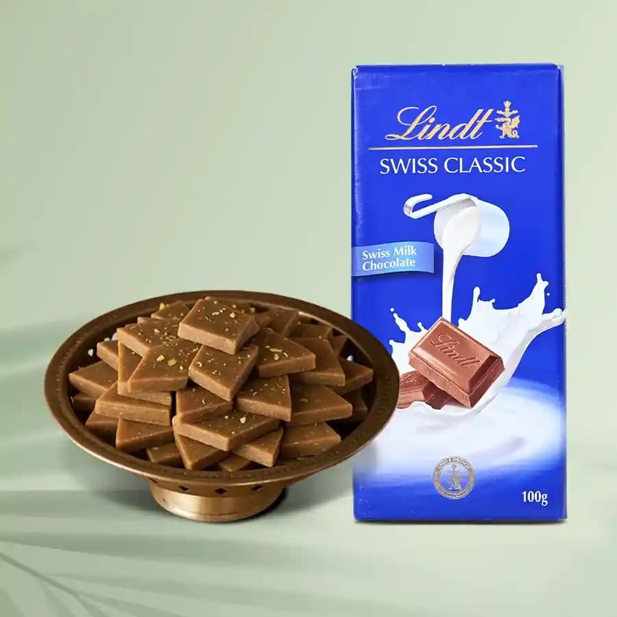 Karupatti Katli from Sri Krishna Sweets with Lindt Excellence Chocolate Bar