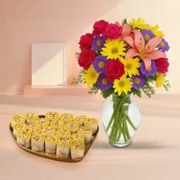 Dry Fruit Honey Dew from Adyar Ananda Bhawan with Mixed Flower Arrangement 1