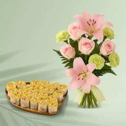 Dry Fruit Honey Dew from Adyar Ananda Bhawan with Flowers Bouquet 1