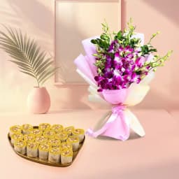 Dry Fruit Honey Dew from Adyar Ananda Bhawan with Orchid Bouquet 1