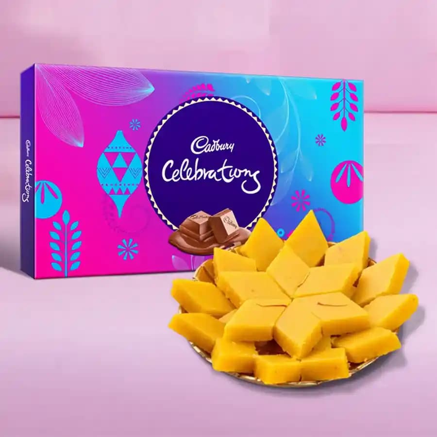 Badam Cake from Adyar Ananda Bhawan with Teddy N Cadbury Celebration