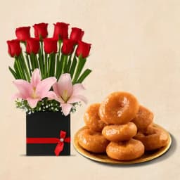 Badusha from G Pulla Reddy with Designer Flower Arrangement 1