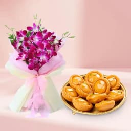 Suryakala from Dadus with Orchid Bouquet 1