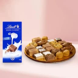 Assorted Sweets from G Pulla Reddy with Lindt Excellence Chocolate Bar 1