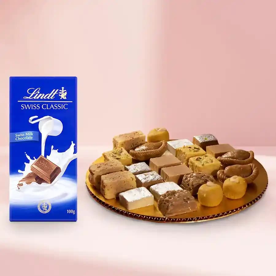 Assorted Sweets from G Pulla Reddy with Lindt Excellence Chocolate Bar