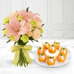 Badam Kalash from Dadus with a Flowers Bouquet 1