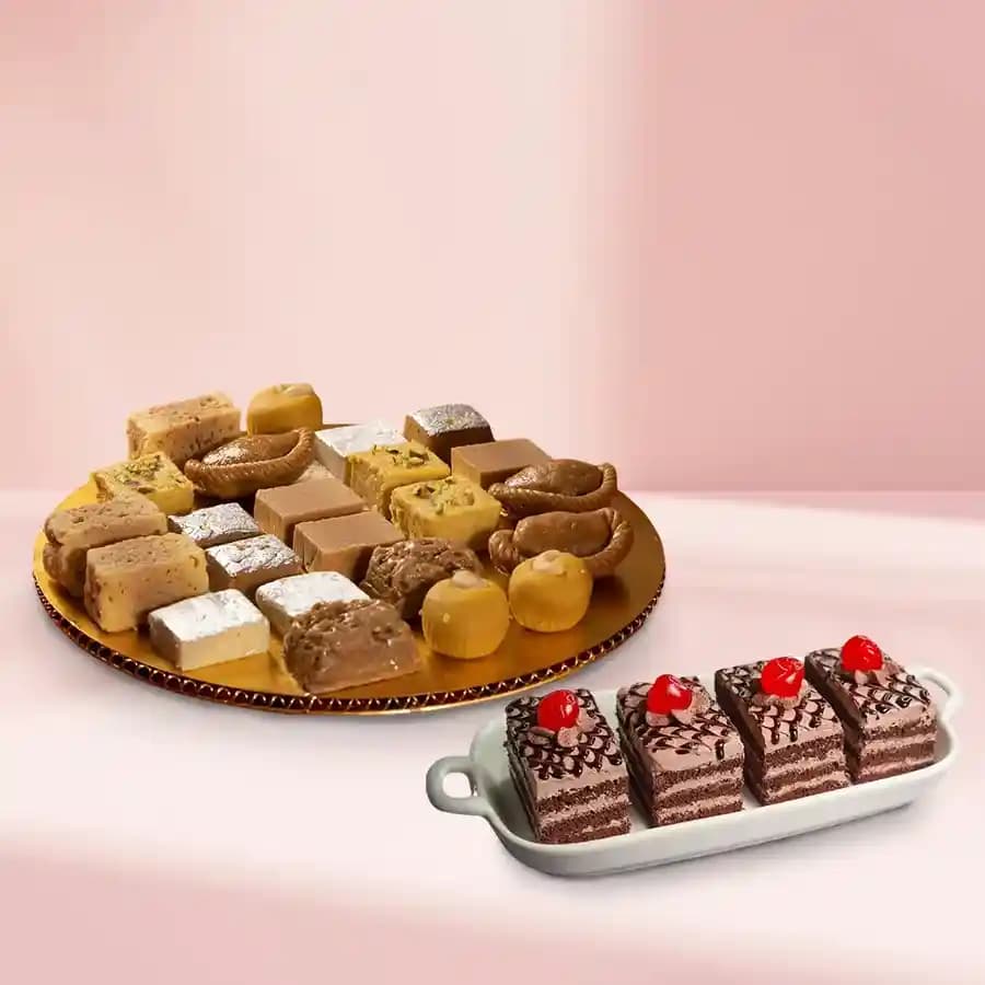 Assorted Sweets from G Pulla Reddy with Chocolate Pastry