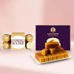 Milk Mysorepak from G Pulla Reddy with Ferrero Rocher 1