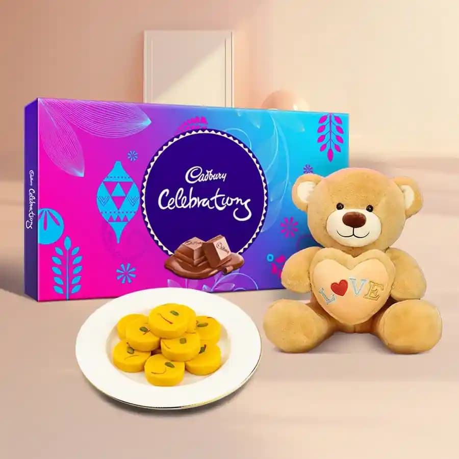 Kesar Peda from Dadus with Teddy N Cadbury Celebration