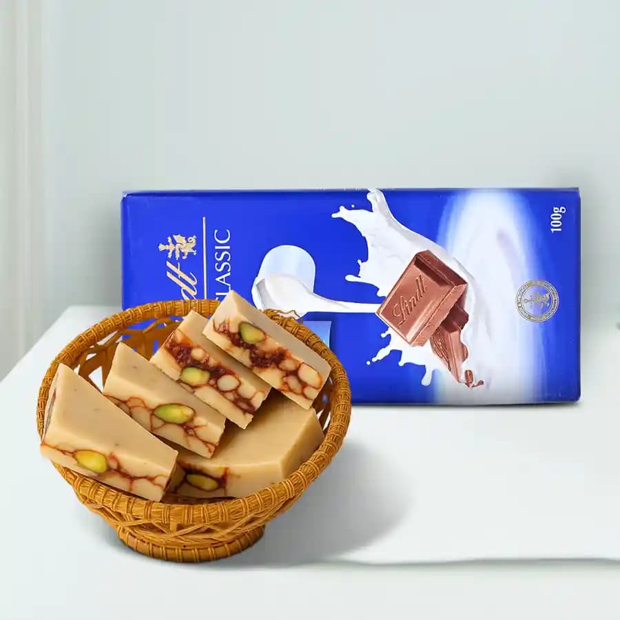 DryFruit Katli from G Pulla Reddy with Lindt Excellence Chocolate Bar