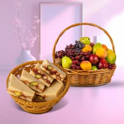 DryFruit Katli from G Pulla Reddy with Fresh Fruit Basket 1