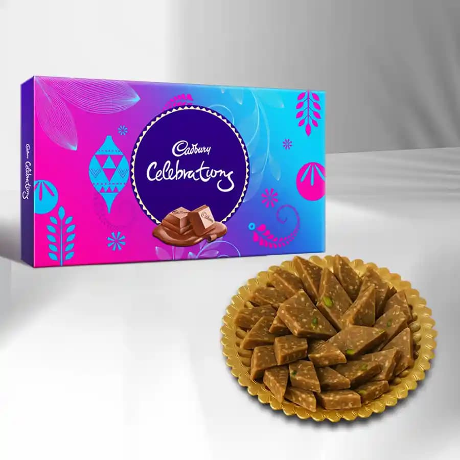 Peppery Cashew Burfi from Almond House with Cadbury Celebration