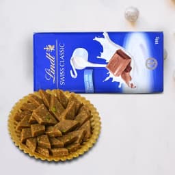 Marvelous Peppery Cashew Burfi from Almond House with Lindt Excellence 1